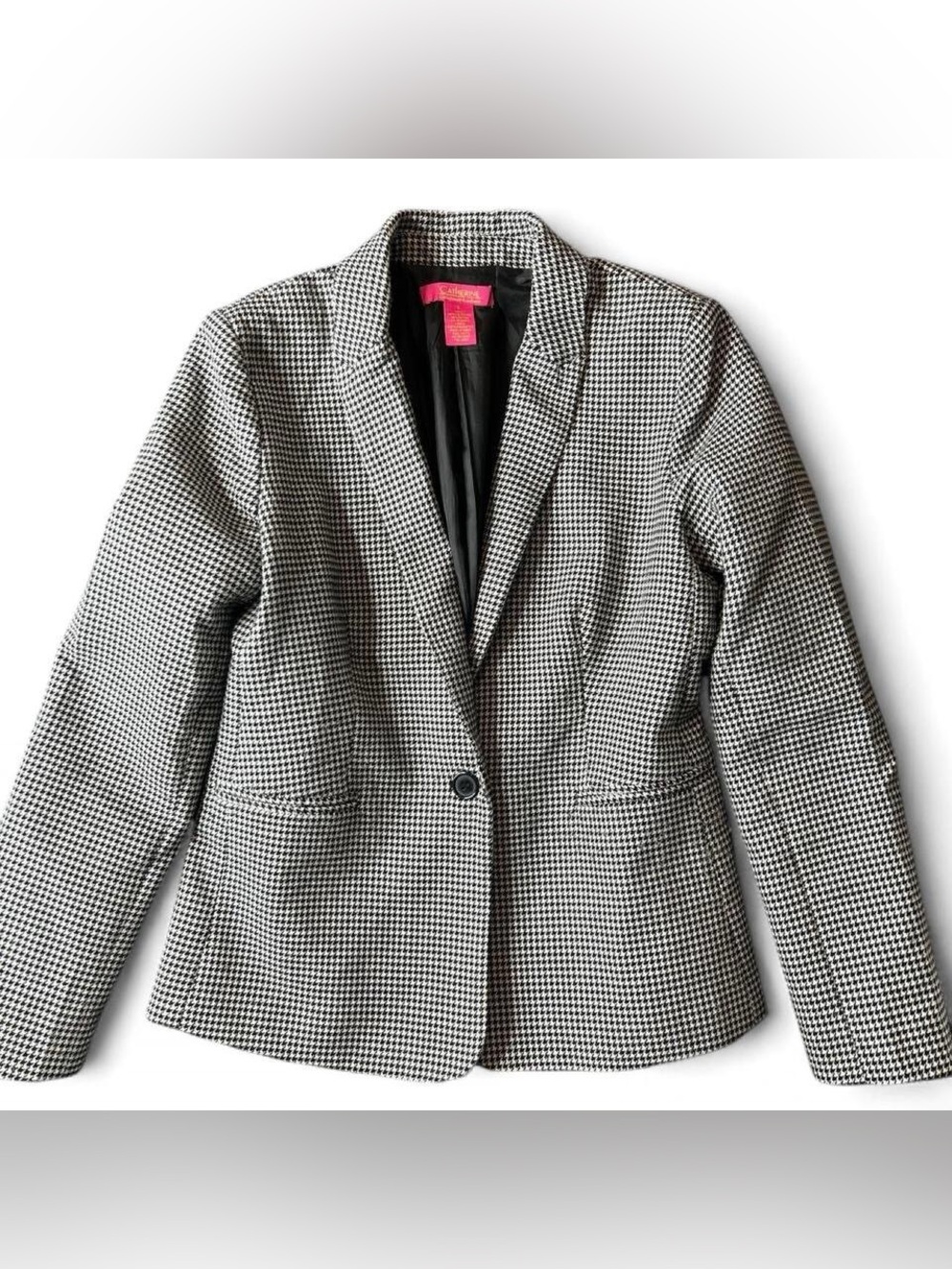 Black and White Houndstooth Fully Lined Classic Blazer